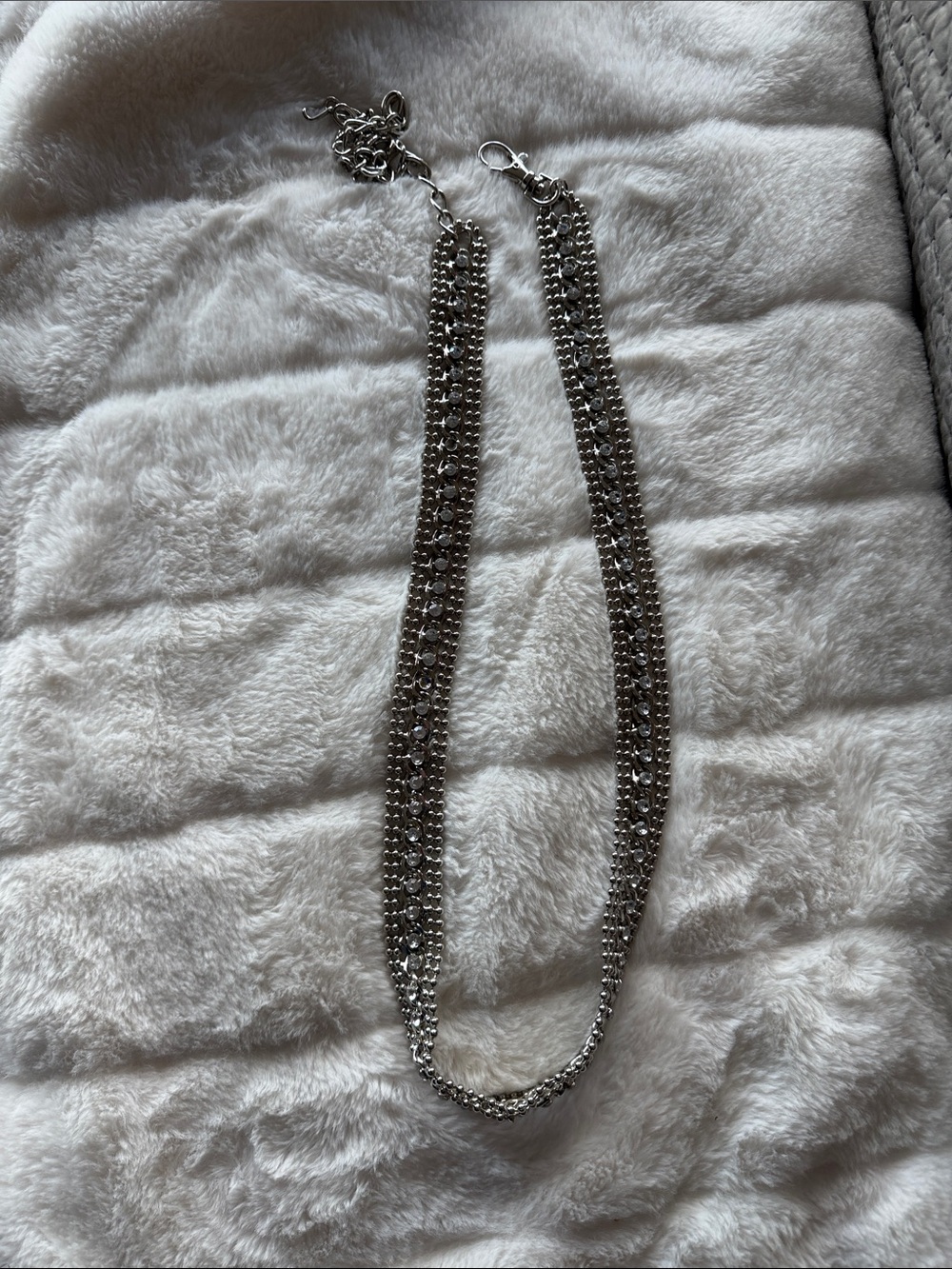 Silver Multi-Strand Crystal Chain belt-by NY collection